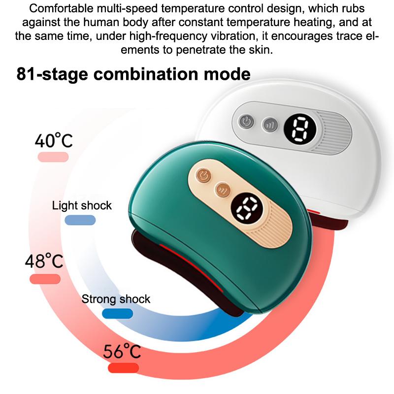 USB Electric Guasha Massager with Hot Stone Heating Vibration Facial Lifting Gua Sha Tool for Neck Back Face Skin Scraping Board