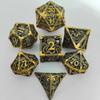 7 Pcs Hollow Metal Dice Set for DND RPG Dragon-Engraved Polyhedral Dice Tabletop Gaming Accessories for Dungeon Master Collector