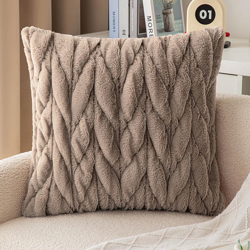 

Плетеная подушка-скрутка Простая трехмерная наволочка из искусственного кроличьего бархата Плюшевая вышитая прикроватная наволочка для дивана 50 * 50cm without core