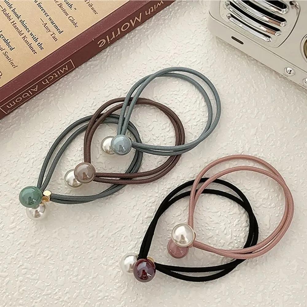 [And About] Bling Pearl Bead Hair Tie (5p) 5P evenly