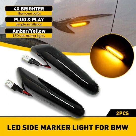 Sequential LED Side Marker Blinker Turn Signal Light For 12-15 BMW E88 Cabriolet