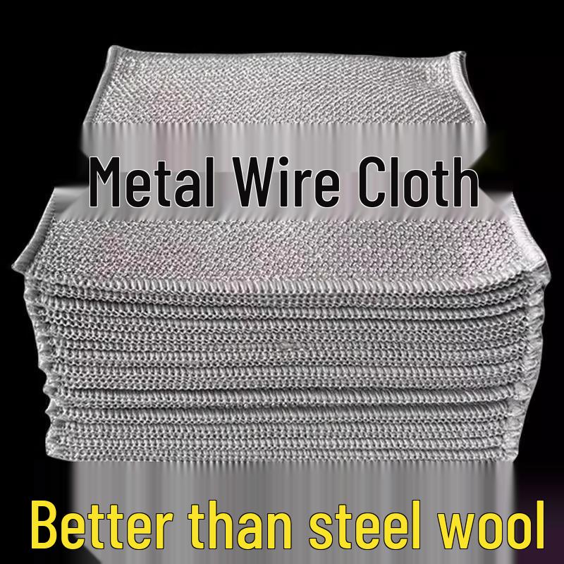 

0.01 Металлическая проволочная салфетка для мытья посуды: Нелипкая стальная вата, Маслопоглощающая кухонная салфетка для уборки