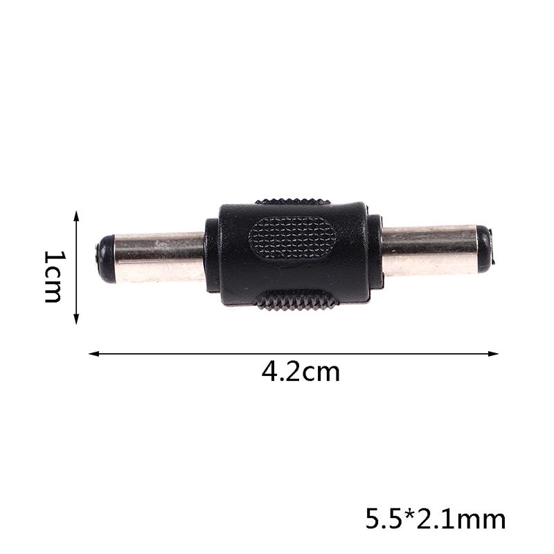 5X Dc Coupler Male To Male M/M 5.5Mm X 2.1Mm Barrel Jack Power Connector Plug