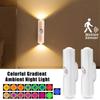Rechargeable Magnetic LED Night Light RGB Sunset Lamp Wireless Motion Sensor Wall Lamp for Stair Cabinet Hallway Home Room Decor