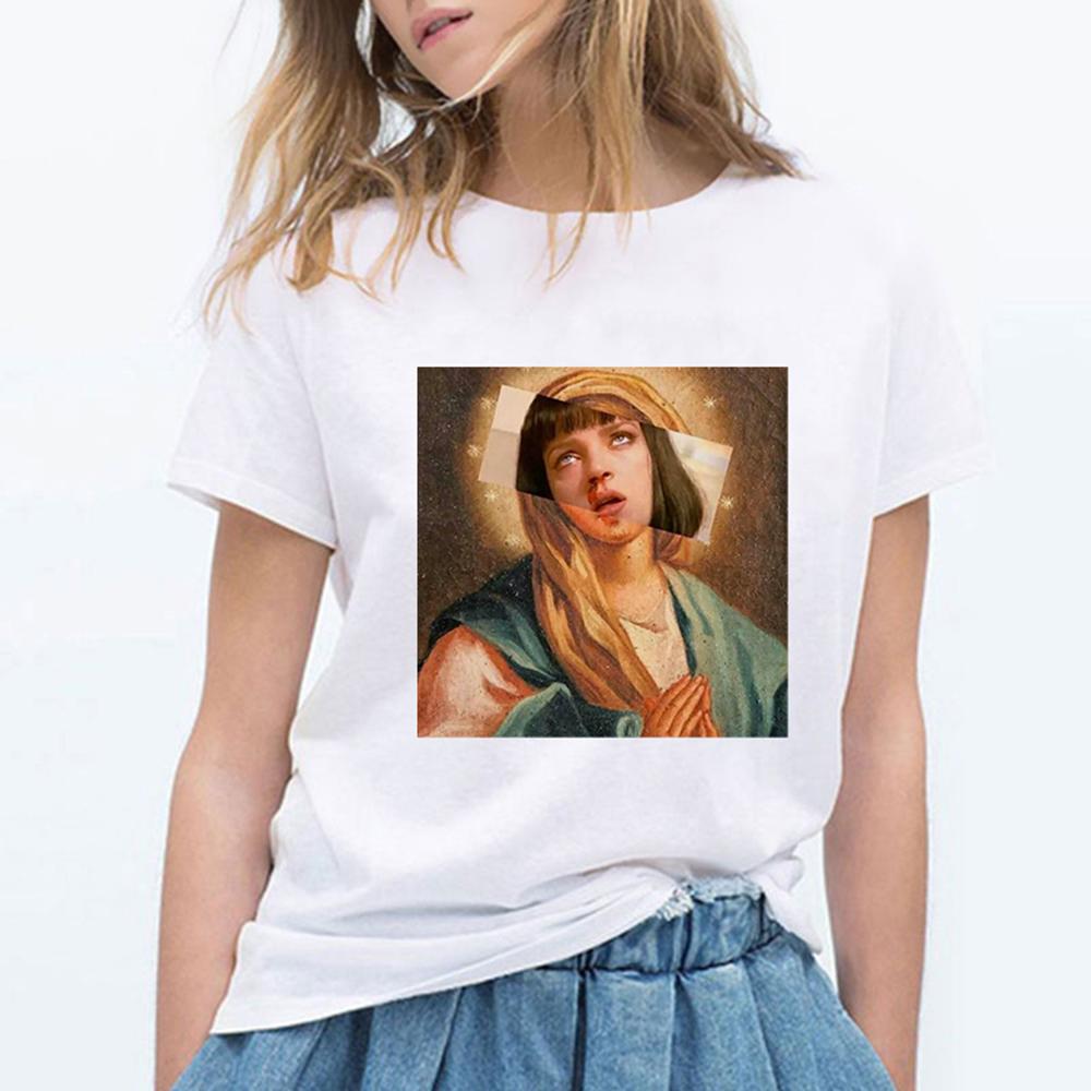 Michelangelo Statue Art Painting Female T Shirt Harajuku Plus Size Graphic T Shirts Women Casual Kpop.Png