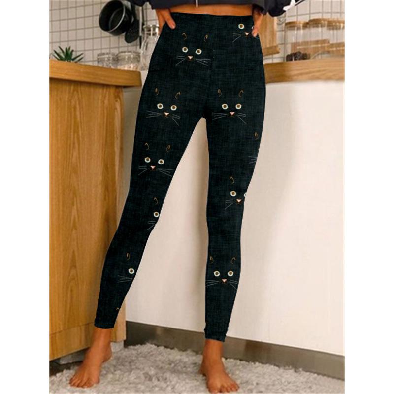 High-Waisted Black 3D Print Yoga Pants: Slimming & Tight Fit for Fitness