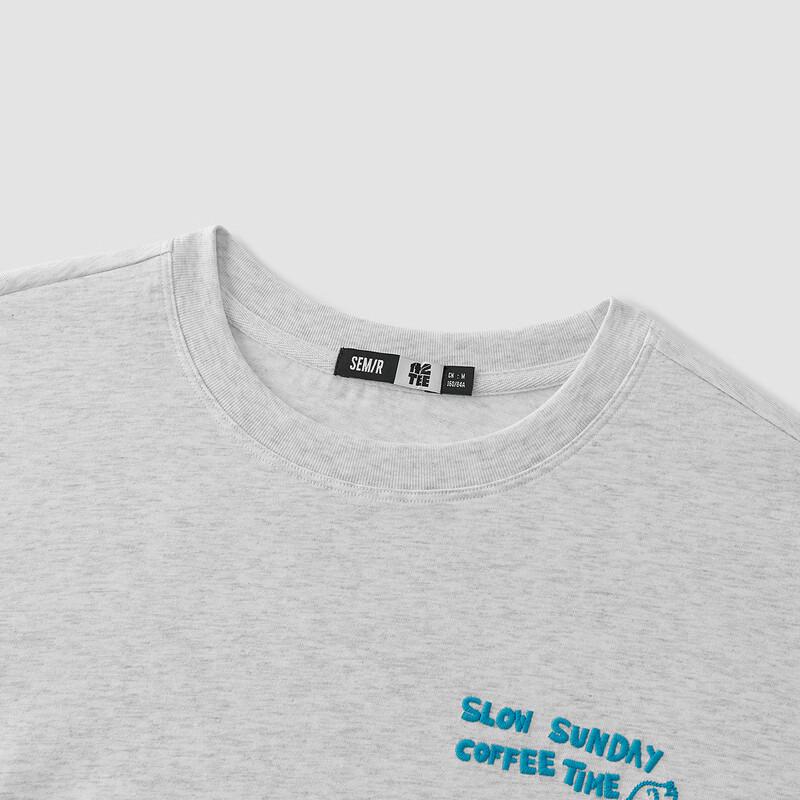 Semir Damen Locker Geschnittenes T-Shirt mit Stickerei und Buchstabenprint, Kurzarm