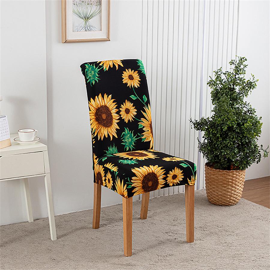 Printed Christmas Day Elastic Chair Cover Household One-Piece Half-Pack Stool Cover Hotel Dining Table Chair Cover