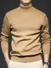 Men's High Neck Casual Wool Sweater - Thickened, Warm, Solid Color for Autumn/Winter