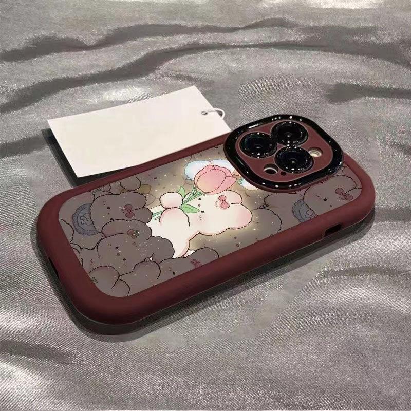 

Мягкий чехол Розовый кролик для iPhone 16 Pro/14/13/12/SE и XR/XS Max/7/8 Plus iPhone 14 Plus/14 Max