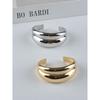 Fashion Glossy and Simple Fashionable Open-Ended Bracelet Double-Layer Design Wide Metal Texture Glossy Bracelet 2024 New Arrival
