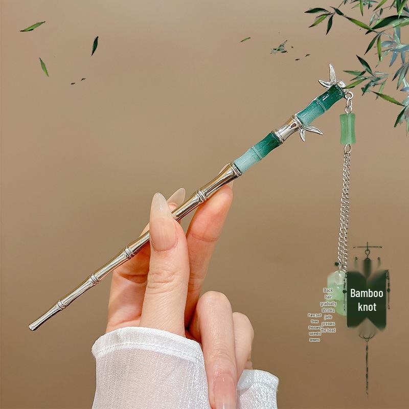 Vintage Tassel Alloy Wooden Hairpin for Women - Elegant Retro Updo Accessory