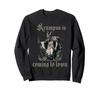 Ein gruseliger Weihnachtspaß: Ein Horror-Krampus-Sweatshirt unter dem Weihnachtsbaum.