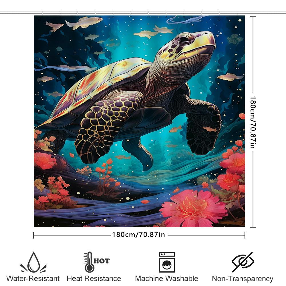 Turtle Bathing Curtain Fish Sea Life Print Shower Curtains Waterproof Home Decor Art Decoration 3D Printed ShOWER CURTAIN TUNA B