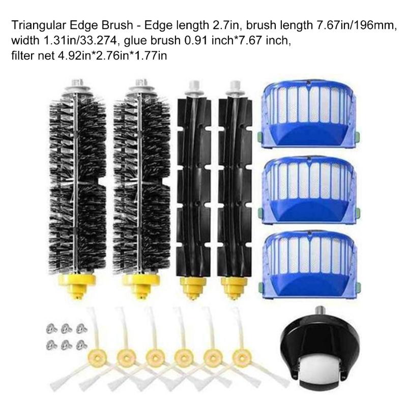 Main Brush Vacuum Cleaner Filter Side Brush Replacement Part Sweeping Robot Accessories for 645 646 647 648 649 Models