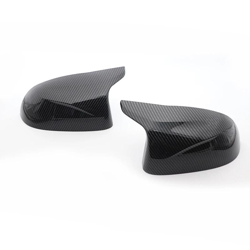 For BMW F25 X3 F26 X4 F15 X5 F16 X6 14-18 M Style Look Rearview Side Wing Mirror Cover Cap Carbon Fiber Pattern Black