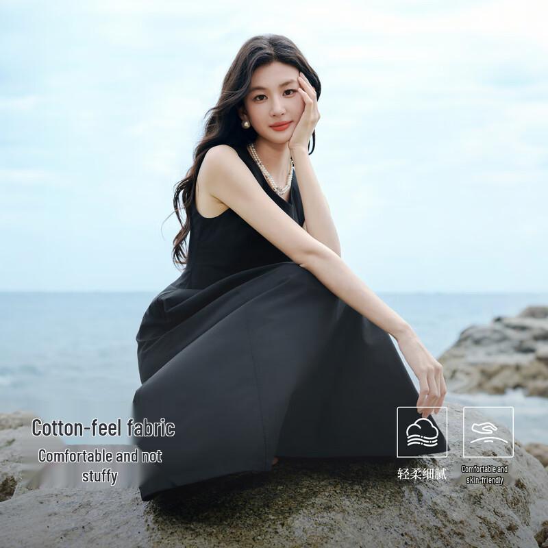 Elegant French Style Sleeveless Little Black Dress