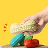Squeaky Peanut Dog Chew Toy for Aggressive Chewers Interactive Pet Toy for Teeth Cleaning and Anxiety Relief Durable Rubber