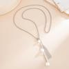 Fashion Snake Bone Chain Imitation Pearl Women's Necklace Exaggerated Gold Long Flowing Su Adjustable Necklace Party Jewelry