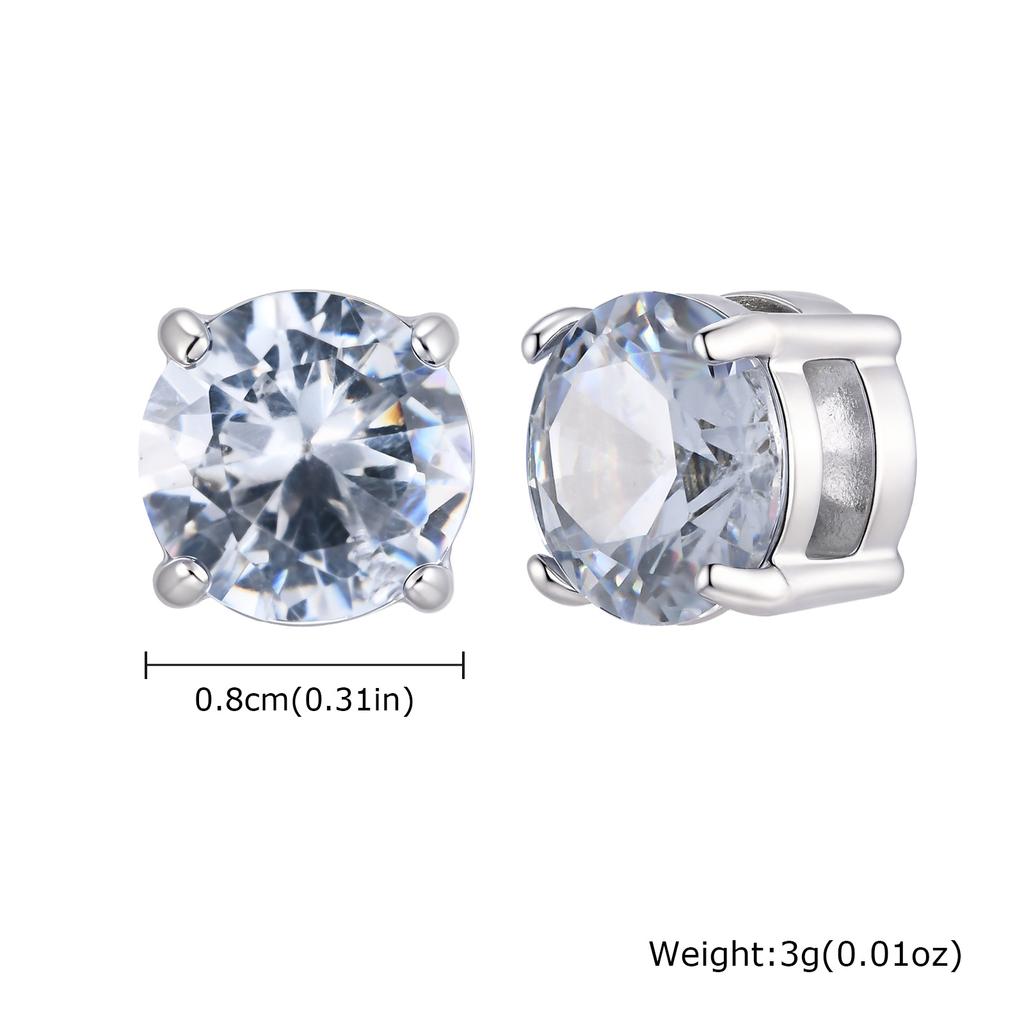 Non Piercing Magnetic Ear Studs Clips Round Zircon Metal Small Clip on Earrings for Men Fashion Punk Jewelry Gifts
