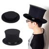 Cosplay Fedoras Cap Flat Top Hat Adult Unisex Magician Hat Masquerade Balls Cap