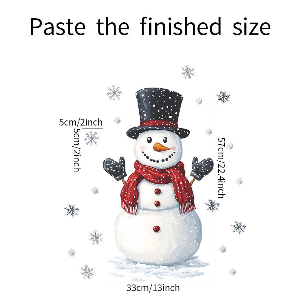 Weihnachten Schneemann Schneeflocke Wandaufkleber Kühlschrank Neujahrsdekoration Wandbild Cartoon Zimmer Verschönern Heimdekor Selbstklebende Aufkleber