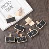 DIY Craft Price Stand Label Wooden Notice Sign Message Note Clip Chalkboard Mini Blackboard