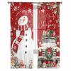 Christmas And Winter Snowman Poinsettia Curtains For Living Room Bedroom Home Decoration Window Voile Tulle Curtain Drapes