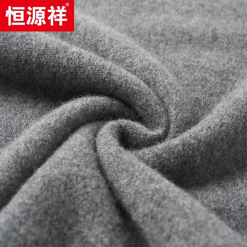 Hengyuanxiang Men's Round Neck Thick 100% Cashmere Knitted Sweater