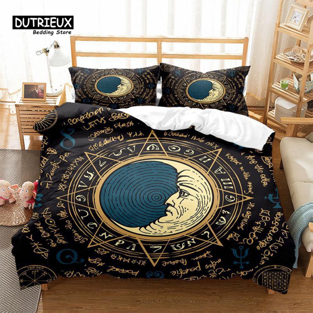 Hamsa Hand Duvet Cover Boho Exotic Sun And Moon Bedding Set Luxury Galaxy Astrology Comforter Cover Full Queen For Adults Kids
