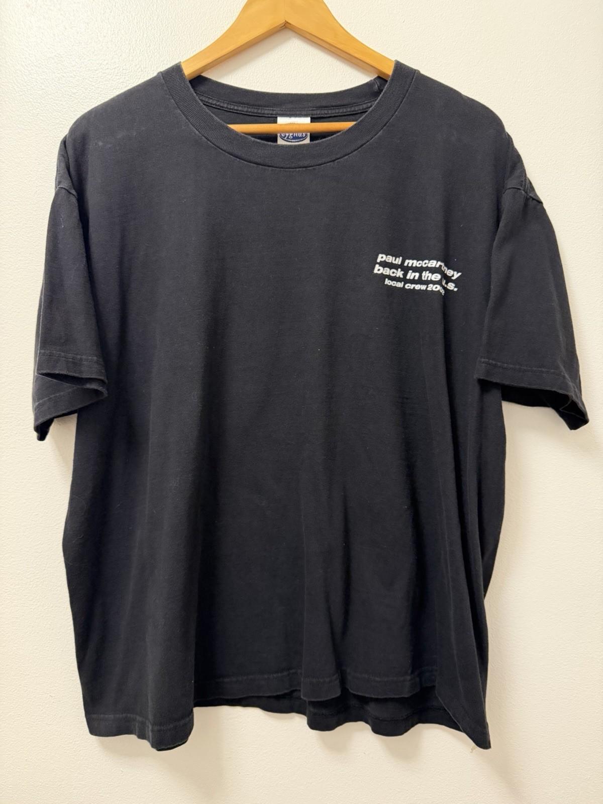 VTG Paul McCartney LOCAL CREW 2002 Back in the US Concert Tee Shirt Size XL RARE L