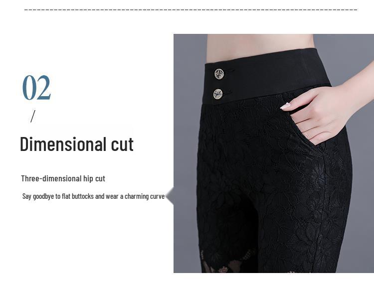 Women's High-Waisted Lace Wide-Leg Pants - Summer Bell Bottom Style