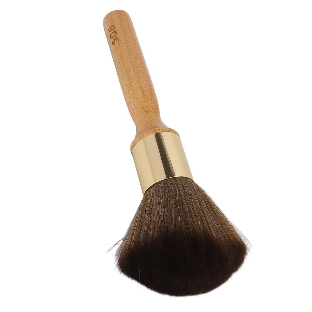 Ergonomic Handle Neck Duster Brush Beech Wood Barber Neck Duster Wooden Neck Duster  Barber Use