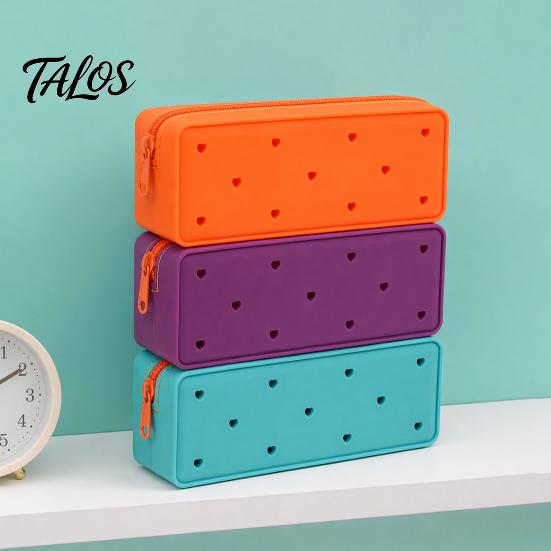 Silicone Stationery Bag Pencil Case, Cute Heart Star Shape Large Pouch, Capacity Pouch Soft Pen for Students, School Organizer Case