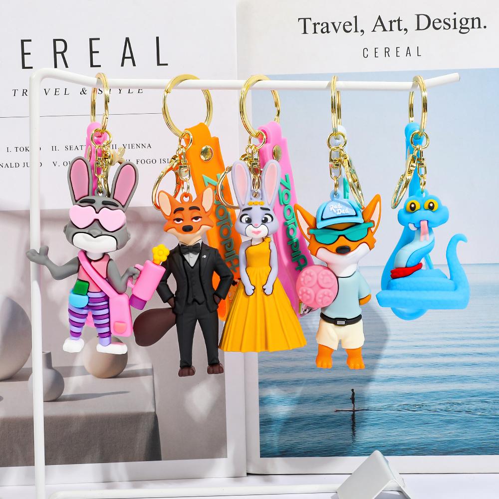 New Anime Zootopia 2 Figure Cute PVC Doll Car Key Ring Accessories Bag Pendant Charm Perfect Christmas Gift for Her