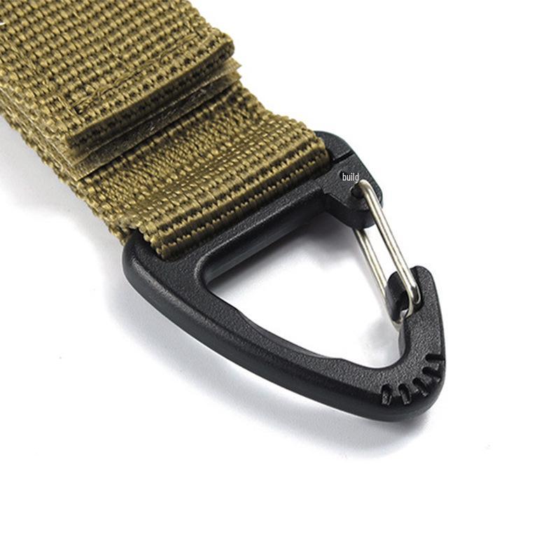 Tactical Nylon Webbing Carabiner Key Ring with Single Point Triangle Buckle