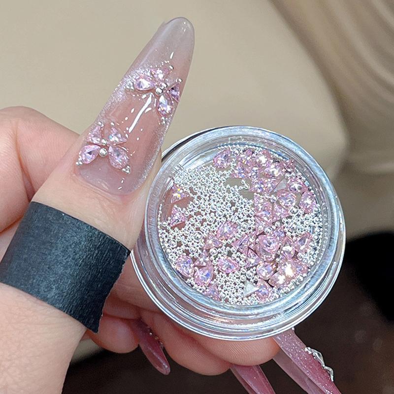 1Box Nail Heart Love Splicing Diamonds Zircon  Jewelry Charms Decoration Shiny Gems Diamonds Nail Art Kit Accessories