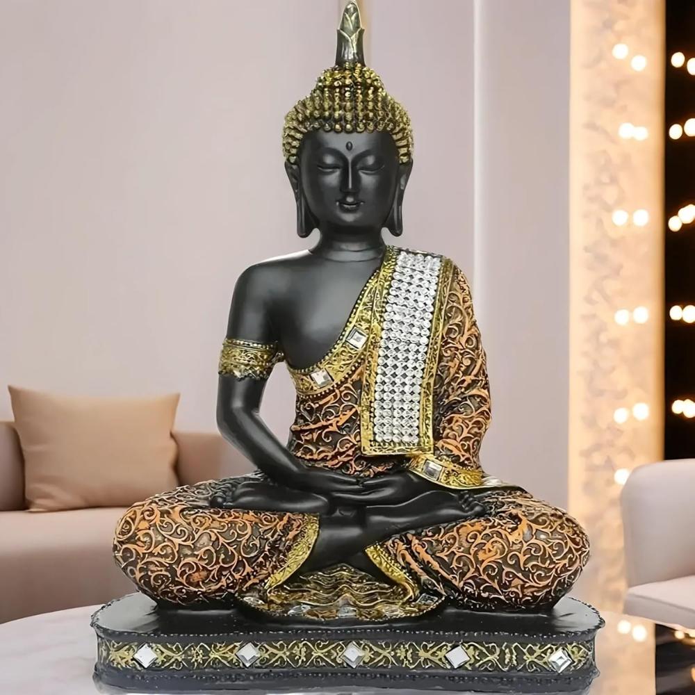 New Limited Edition 25 Centimetre Meditating Sitting Buddha Idol Statue showpiece Home Decor Decoration Items for Living Room and Gifts