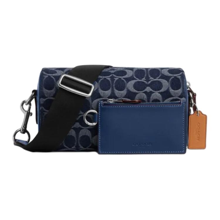 

Coach Axel 21 Classic Logo Zipper Closure Fabric Crossbody Bag Small Men Bags Navy-Blue CY892-SVXR9 Basic Set (Bag+Dust Bag)