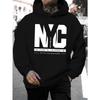 Spring/Summer Men'S New Personalized New York Letter Print Casual Sweatshirt Fashion Drawstring Hoodie