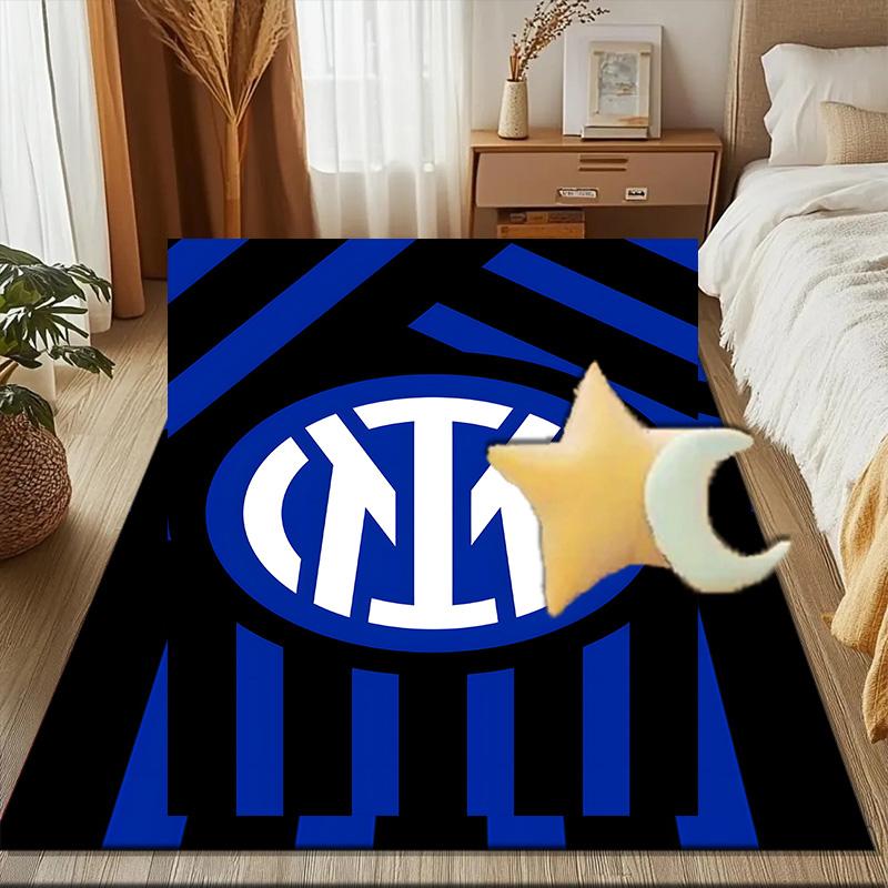 Inter FC Crest Printed Office Carpet Chair Cushion  Entryway Rug, Rugs for Living Room, Bedroom Christmas gifts