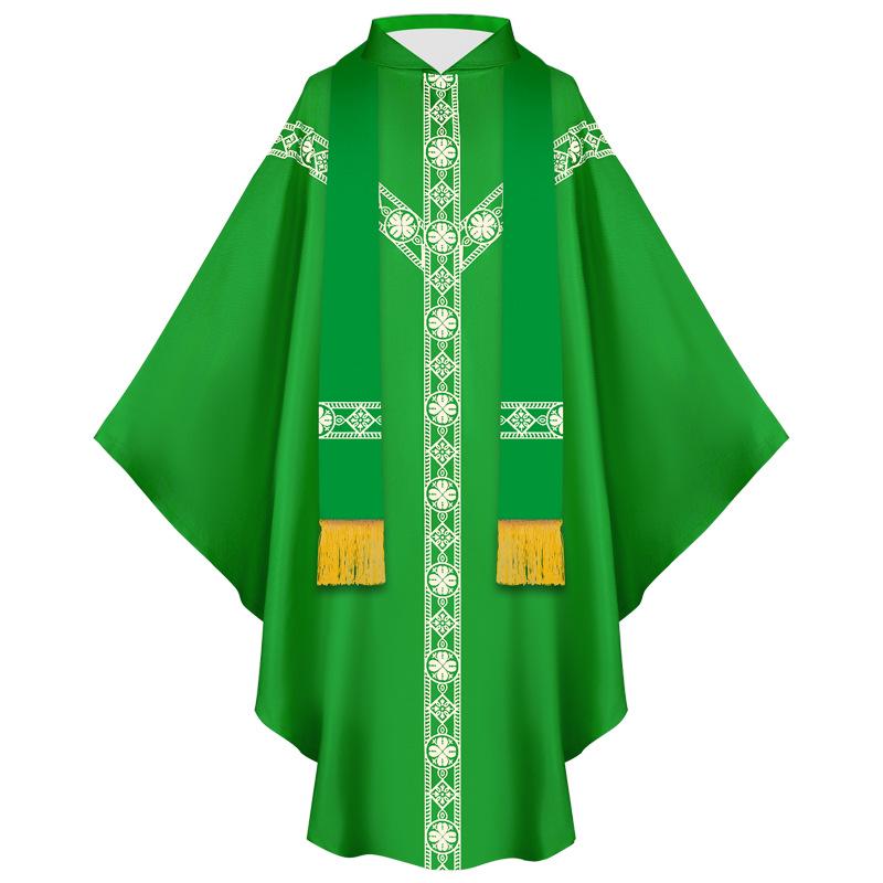 Medieval Halloween Priest Cloak with Tassels: Cosplay Long Robe Costume