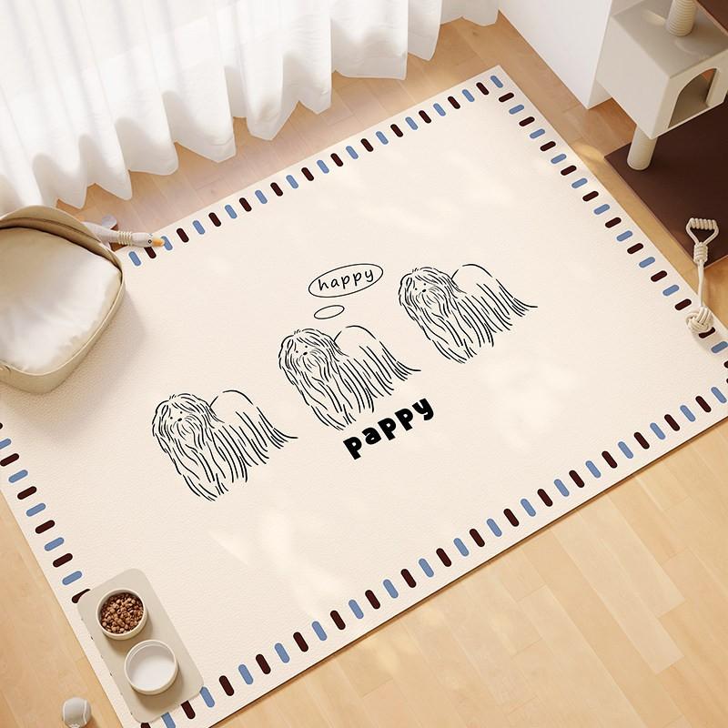 Cartoon Pet Rug Waterproof Stain Resistant Easy Clean Floor Mat Dogs Cats Living Room