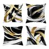 Black Gold Abstract Swirl Pillow Covers - Luxurious Home AccentsLiving Room Sofa Cushion Cover, Bedroom Room Decoration