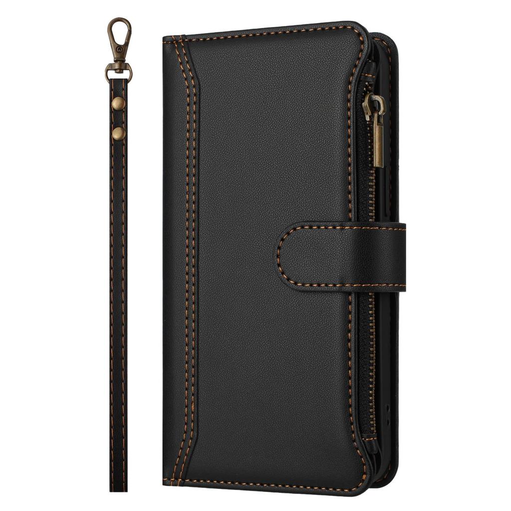 For Samsung Galaxy A70 A50 A40 A30 A20 A10 A06 A42 5G A21S Wallet Case, RFID Blocking Kickstand Flip Cover Wrist Strap Zipper