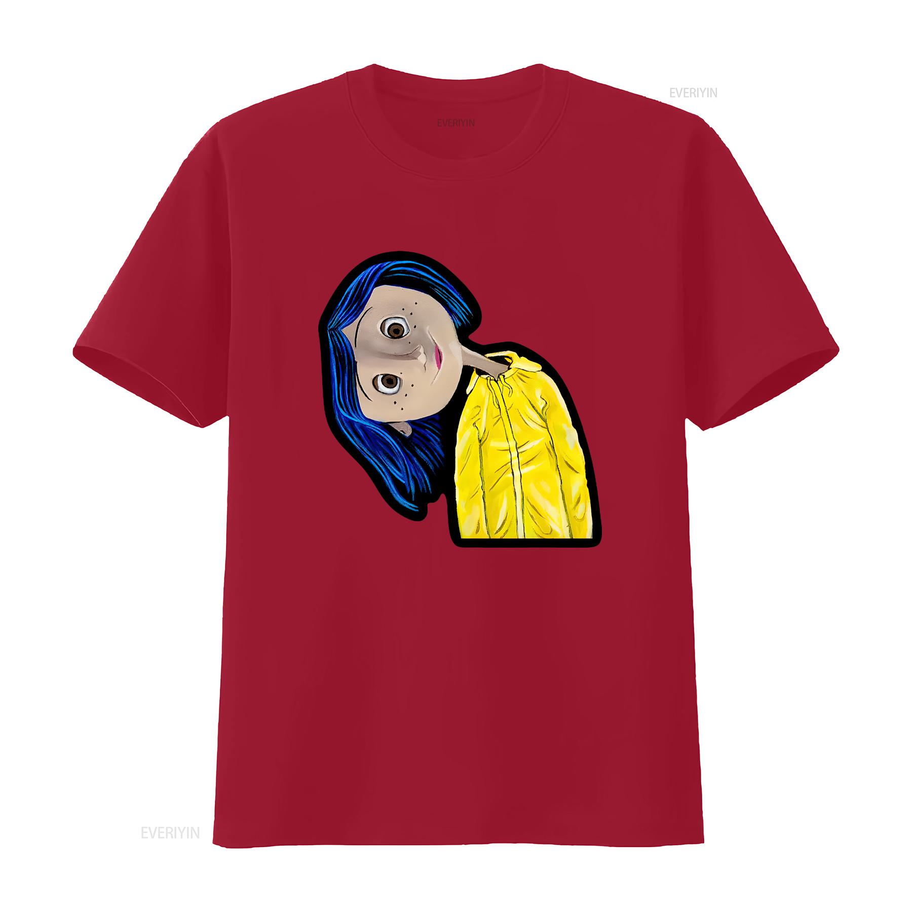 

Main Character Coraline Art Vintage T Shirt Movies Cartoon vintage Washed Unisex Slightly Breathable fashion homme Soft S