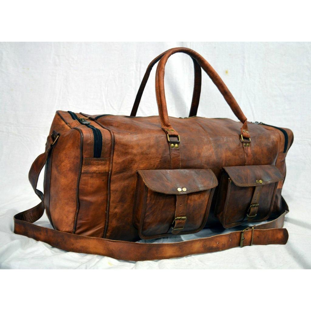 Obrázek 1 z 6 Kliknutím zvětšíte Velká taška Celodenní kožená cestovní lehká cestovní posilovna