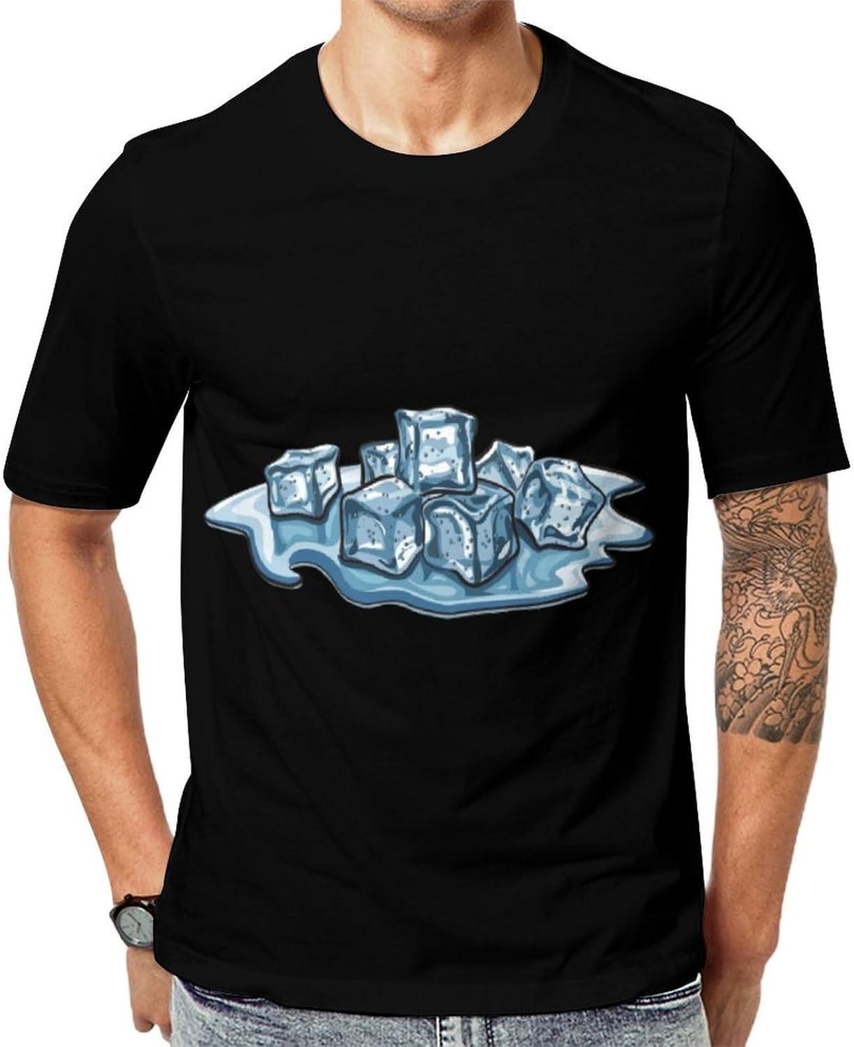 

Ice Cubes Lightweight T-Shirts for Men Women Short Sleeve Casual Crewneck Shirts Tee Tops XXXXXL чорний
