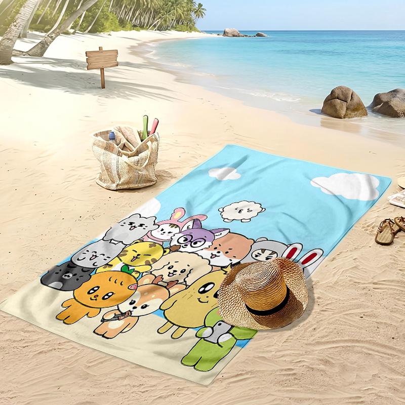 MINITEEN Printed Quick Dry Beach Towel Super Absorbent Soft Lightweight Bath Towel for Pool Summer Travel