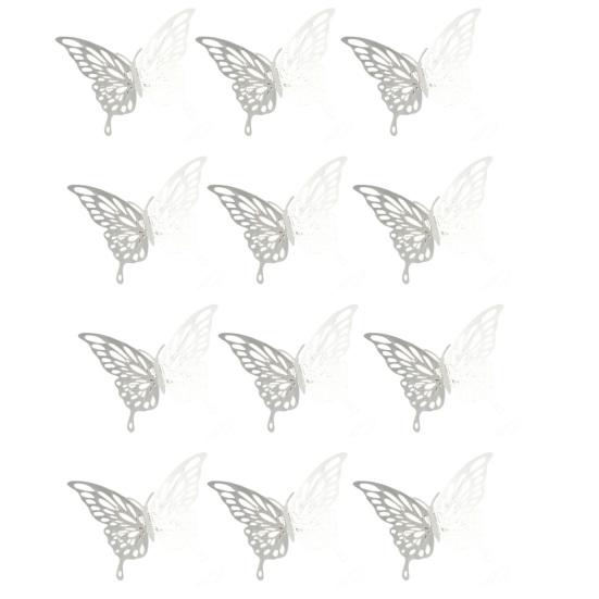 

12Pcs Butterfly Wall Sticker Self Adhesive Wall Decals Waterproof Scratch-Resistant PVC Wall Decors Removable DIY Wall Decor for Living Room серебряный